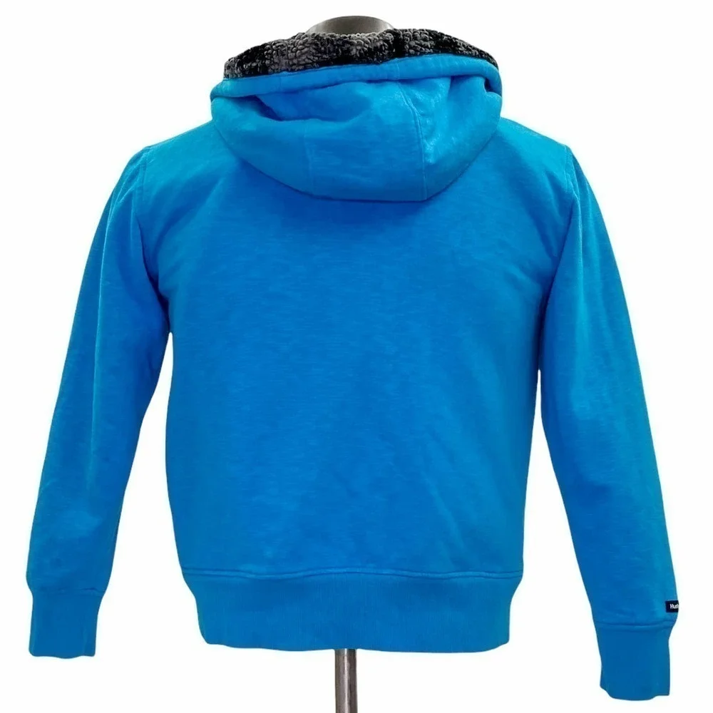 HURLEY Blue Plush Lined Full Zip Sweatshirt